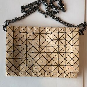 Geometric Metallic Tile Crossbody Bag - Champagne